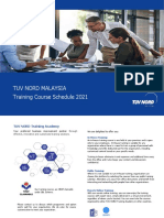Tuv Nord Malaysia - Training Schedule 2021