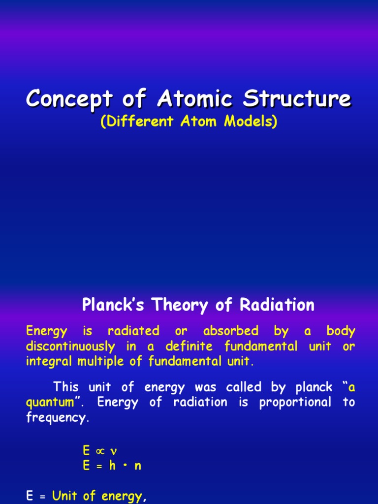 Different Atom Models Pdf Electron Energy Level