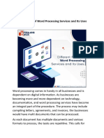 Different Forms of Word Processing Services and Its Uses