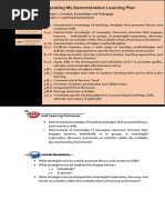 Executing My Demonstration Learning Plan