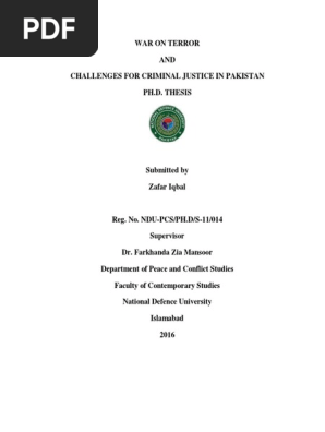 Challenges For Criminal Justice In Pakistan Pdf Doctor Of Philosophy International Relations
