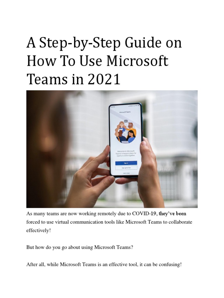 A Step-by-Step Guide On How To Use Microsoft Teams in 2021 | PDF ...