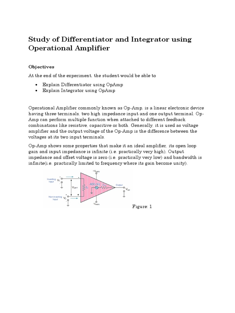 Op-Amp Integrator and Differentiator Study | PDF | Operational ...