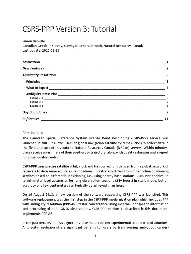 CSRS-PPP Version 3 User Guide | PDF | Computing And Information ...