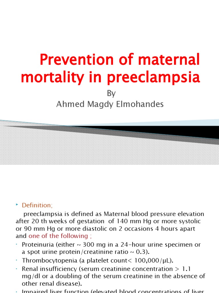 Prevention of Maternal Mortality in Preeclampsia | PDF | Rtt | Human ...