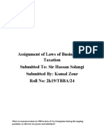 Assignment of Laws of Business and Taxation - Docx 12 LECTURE