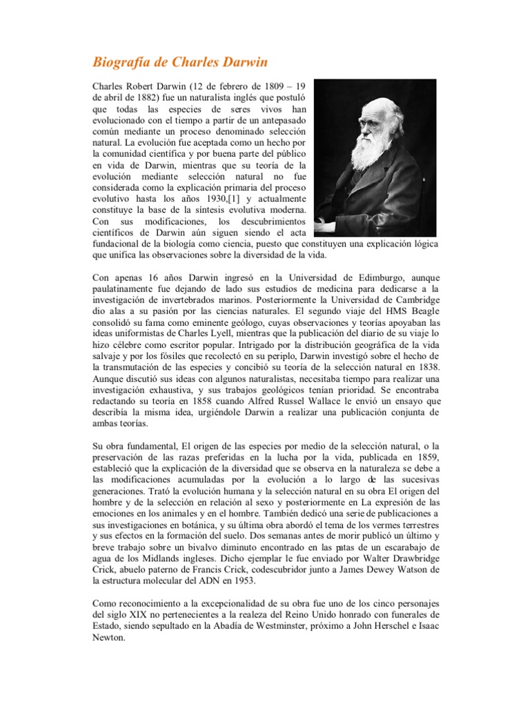 Biografía de Charles Darwin