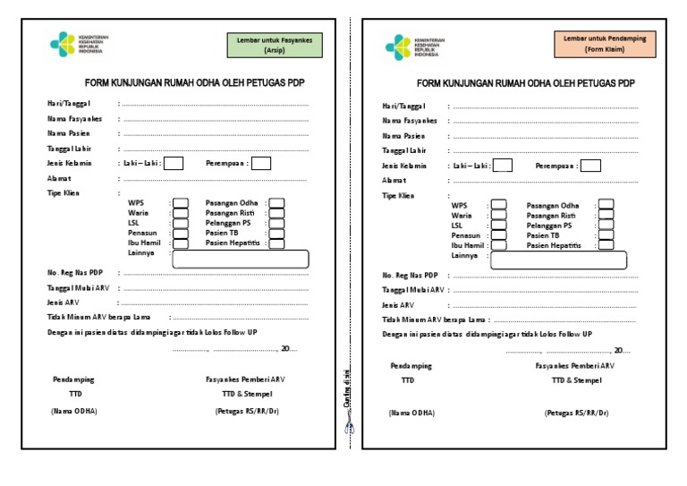 05a. Form Kunjungan Rumah ODHA Oleh Petugas PDP | PDF
