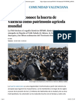 La ONU Reconoce La Huerta de Valencia Como Patrimonio Agrícola Mundial - Comunidad Valenciana - EL PAÍS