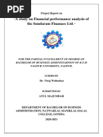 A Study On Financial Performance Analysis of The Sundaram Finanace LTD