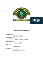 Financial Management: Program: BBA (Hons) 6 Eve