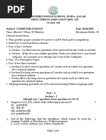 Xii First Term Question Computerscience 21-22