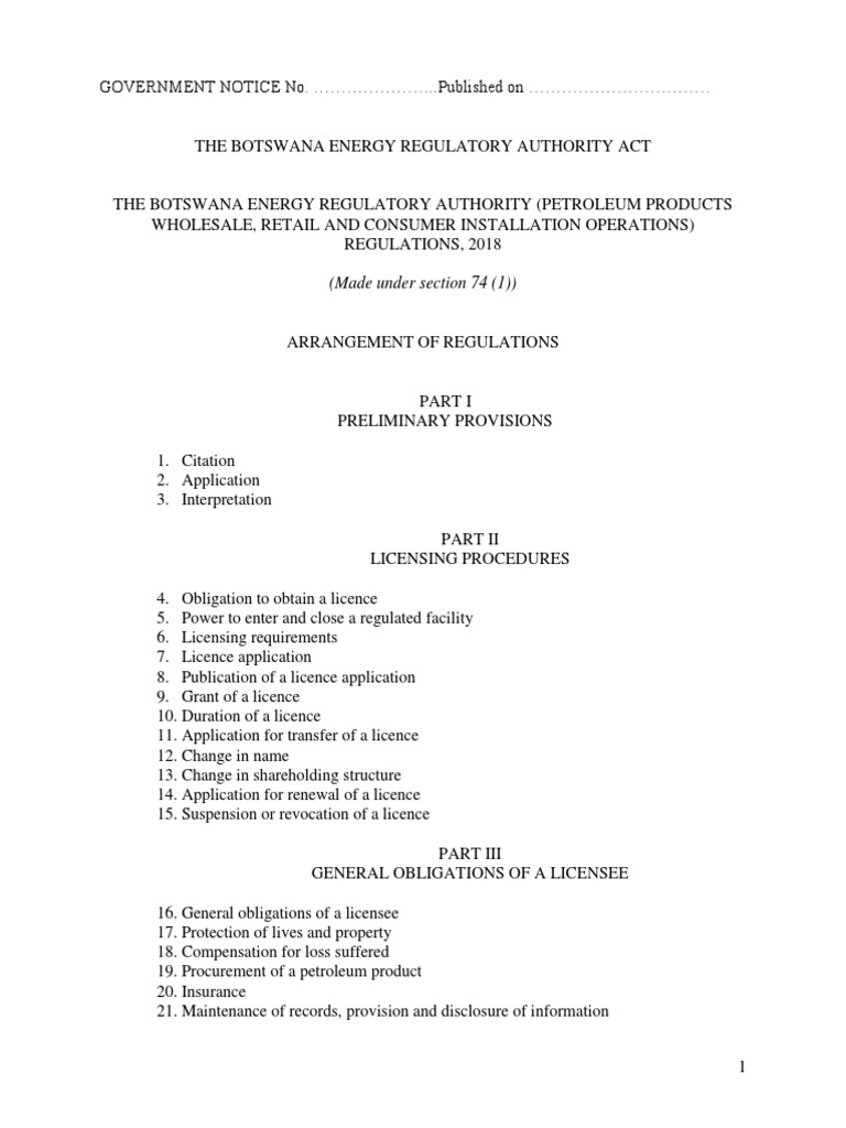 Petroleum Regulations DRAFT PDF Fuel Oil License