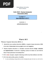 Cosc-3122: Human Computer: Introduction To Hci Interaction (Hci)