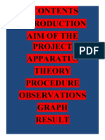 Aim of The Project Apparatus Theory Procedure Observations Graph Result