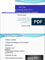 AST 103 Programming With C/C++ Lecture-02: Process of Writing A Program