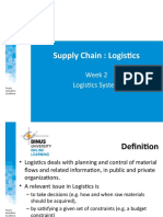Logistics System Definition and Supply Chain Classification