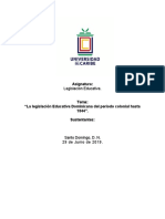 La Legislacion Educativa Dominicana Del Periodo Colonial Hasta 1844