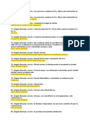Teste Fiziologie | PDF