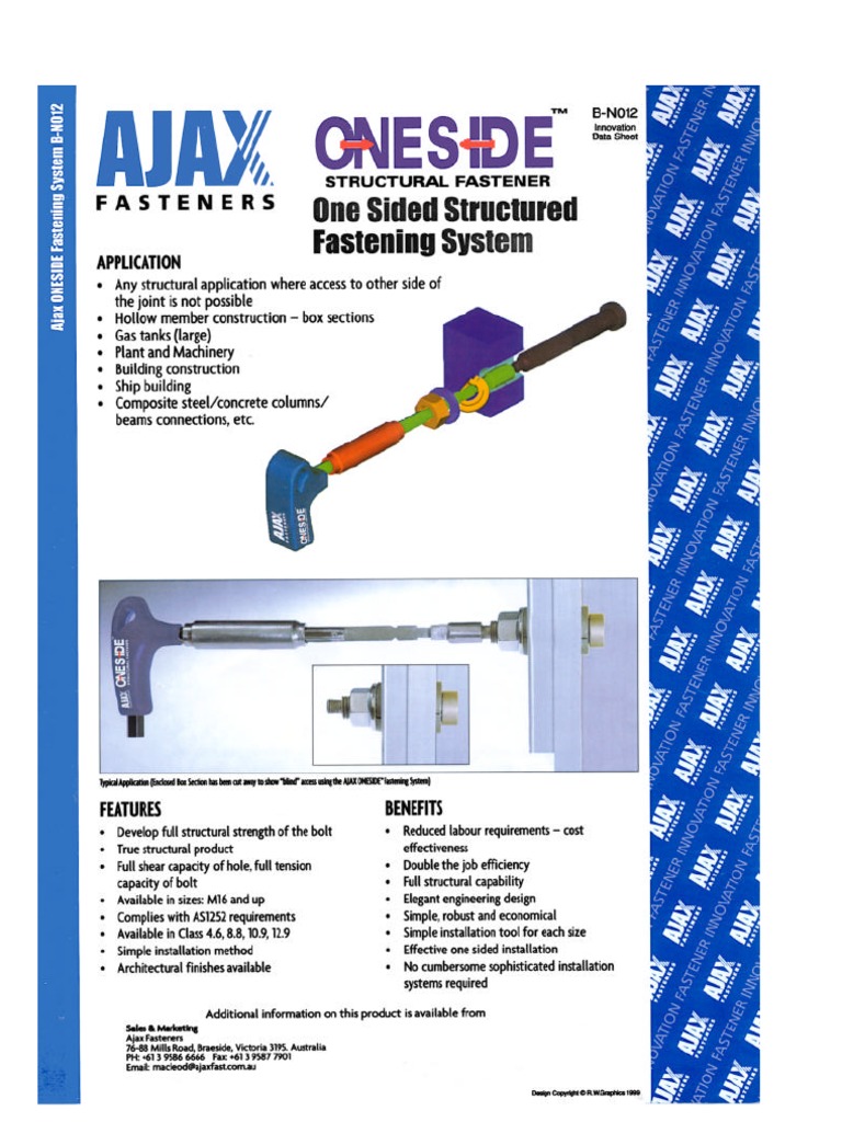 Ajax bolt installation guide Nut (Hardware) Screw