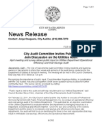 News Release: City Audit Committee Invites The Public To Join Discussion On The Utilities Audit