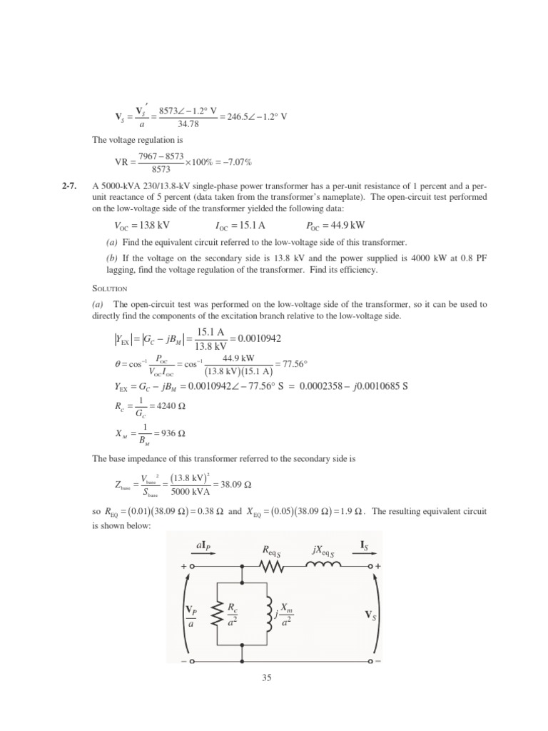 Transformer Voltage Regulation and Efficiency Analysis | PDF ...