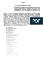 Acta de Independencia Del Imperio Mexicano de 1821. Internet