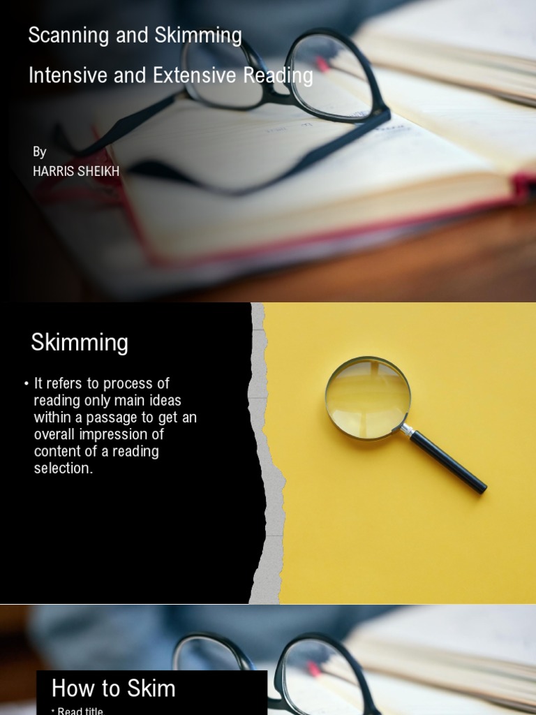 Skimming Scanning Intensive Extensive Reading PDF