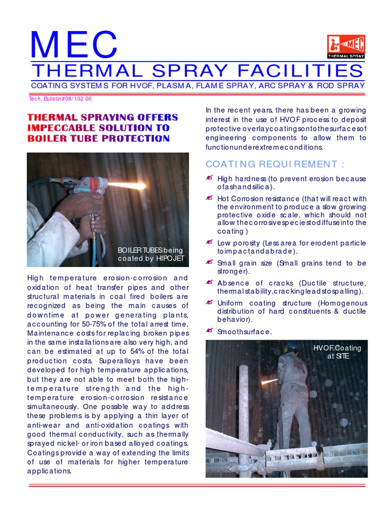 Boiler Tubes Coating PDF Materials Science Chemical Product