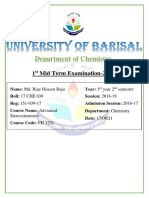 Department of Chemistry: 1 Mid Term Examination-2019