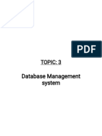 Database Management System: Topic: 3