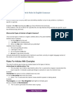 Article Rules in English Grammar