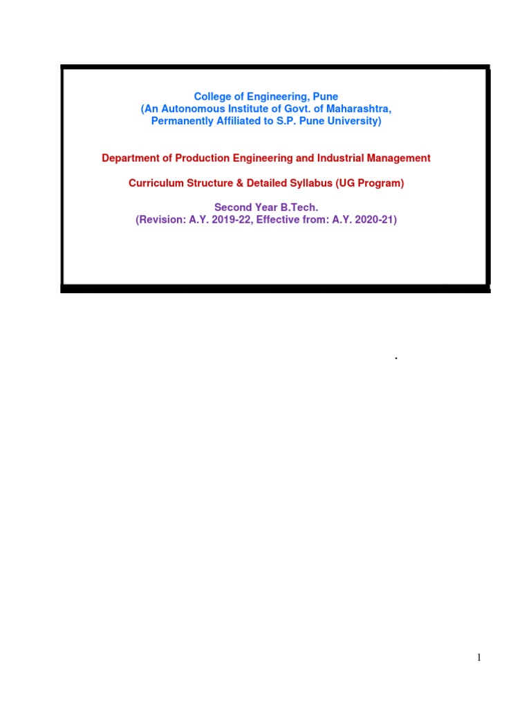 Department of Production Engineering and Industrial Management