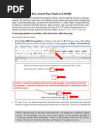 To Insert Page Numbers in Accordance With Criteria Above, Follow These Steps