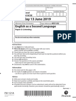 Thursday 13 June 2019: English As A Second Language