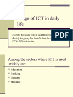 Usage of ICT in Daily Life