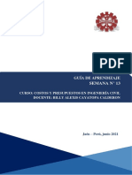Guía - Aprendizaje - Costos y Presupuestos - Semana N°13 - 2021-I