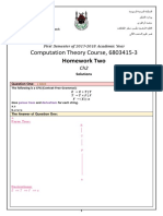 Computation Theory Course, 6803415-3: Homework Two