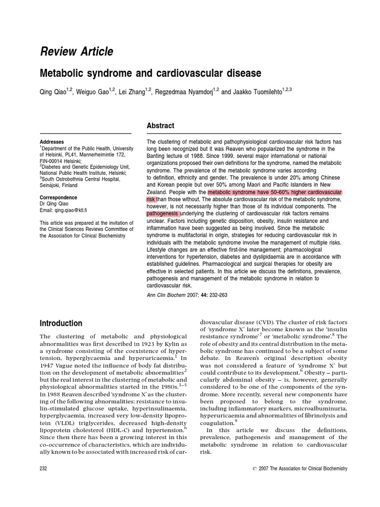 2007 Metabolic Sindrom | PDF | Metabolic Syndrome | Abdominal Obesity