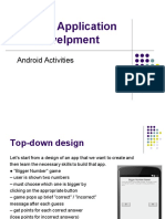 Mobile Application Develpment: Android Activities