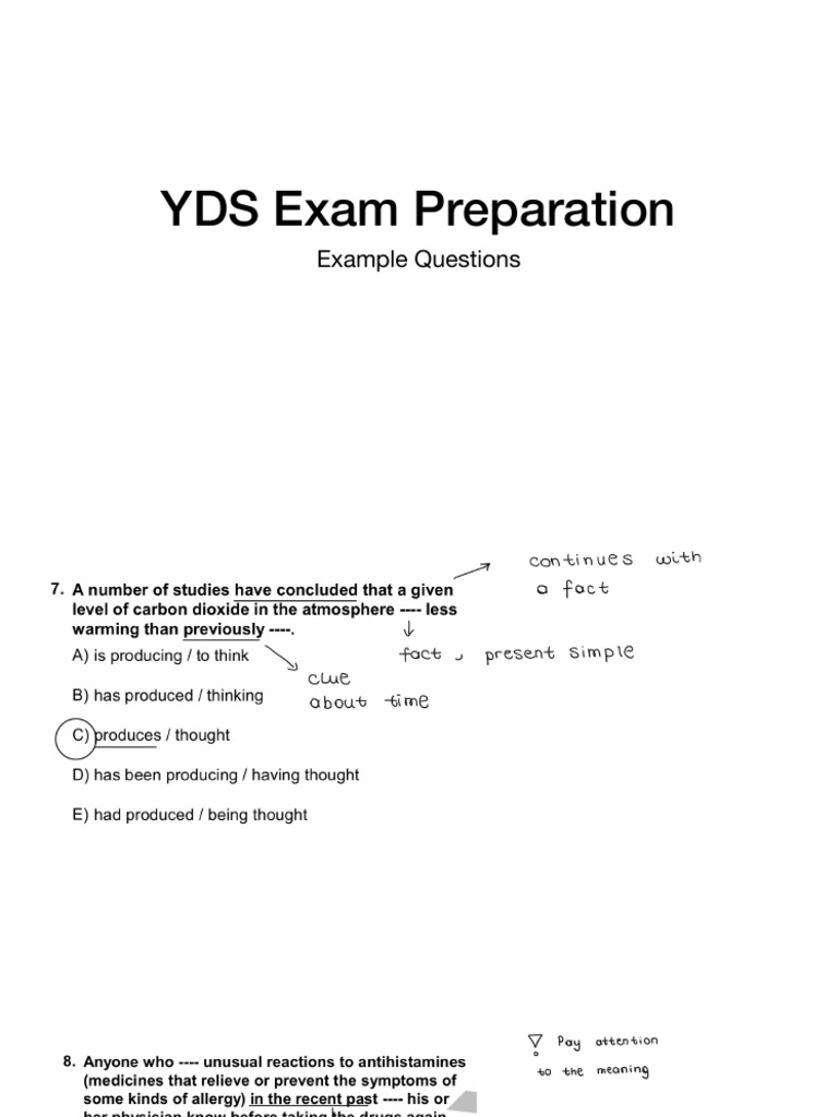 YDS Exam Prep: Sample Questions | PDF