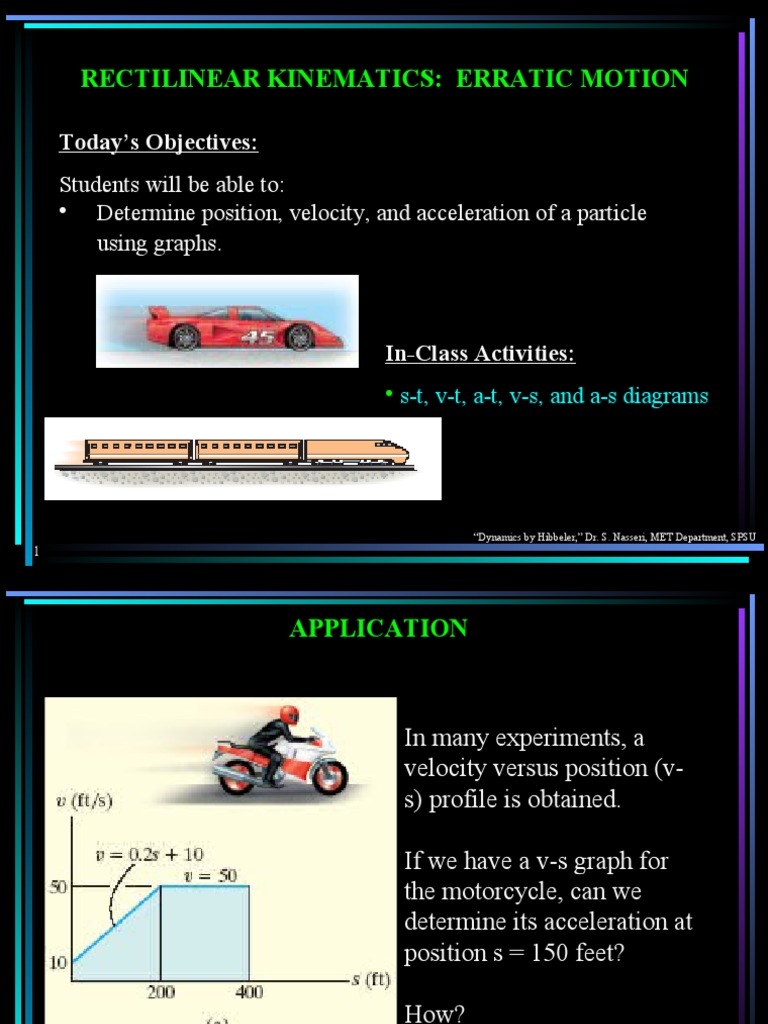 Rectilinear Kinematics: Erratic Motion: Today's Objectives | PDF ...