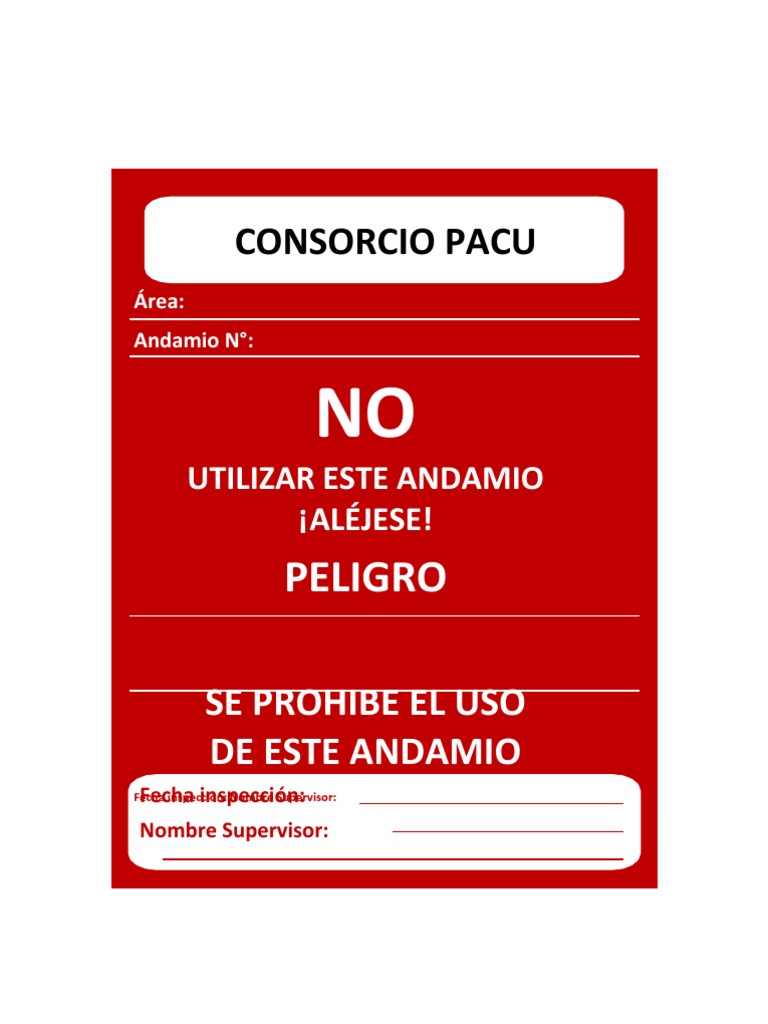 Tarjetas Liberacion de Andamios | PDF