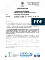 Solicitud Informe de Gestión Comité de Convivencia Laboral