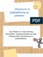 4th Quarter - Filipino 8 - Lesson 5 - Mga Ekspresyon Sa Pagpapahayag NG Pananaw