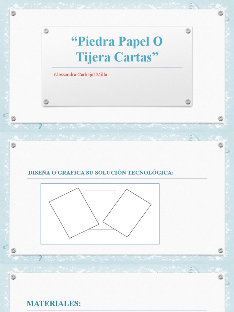 Cartas de Piedra Papel o Tijera | PDF | Cocina, comidas y vino | Arte