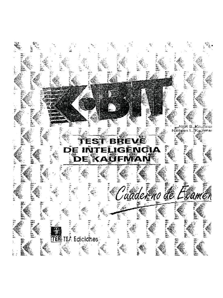 Cuaderno de Examen Test (K-BIT) (Form - Compressed | PDF