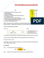 Pipe Thickness Calculation For Internal Pressure