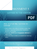 Assignment 5: Letter To The Editor