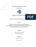 Diseno y Construccion de Un Guante Prototipo Electronico Capaz de Traducir El Lenguaje de Senas de Una Persona Sordomuda